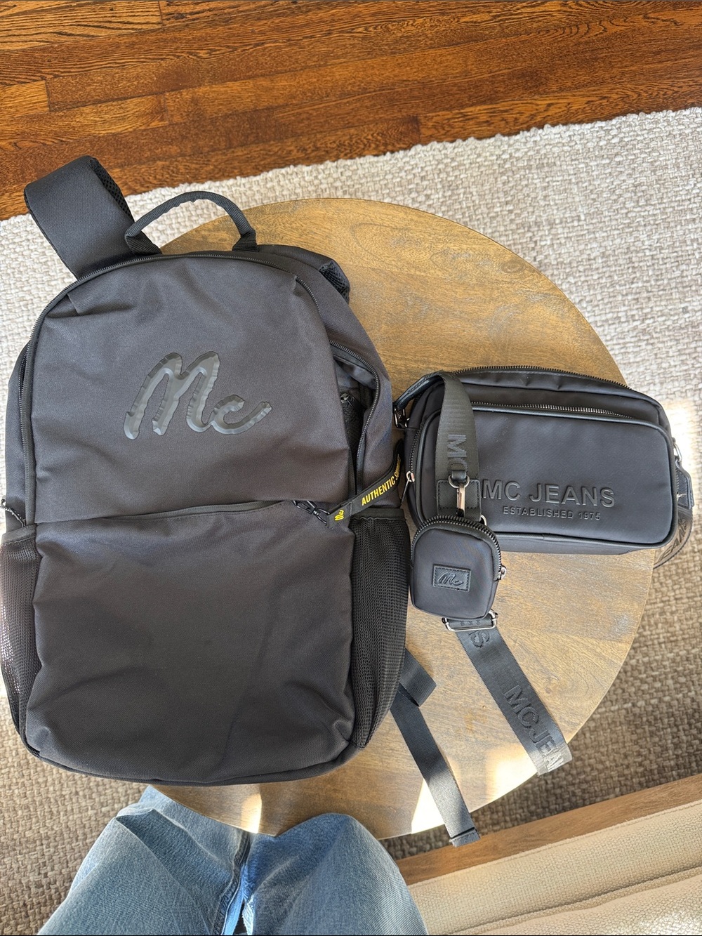 Black Men’s Backpack and Sling Bag Set